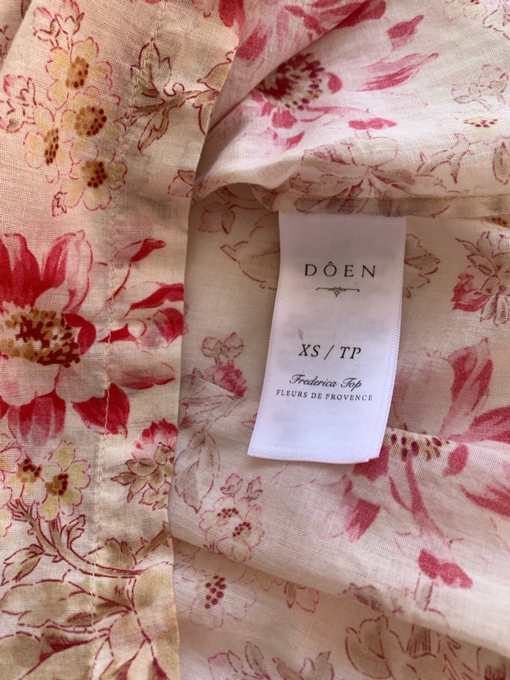 Doen Frederica Cotton Voile Pintuck Ruffle Short Sleeve Top Fleurs De Provence - Picture 10 of 11